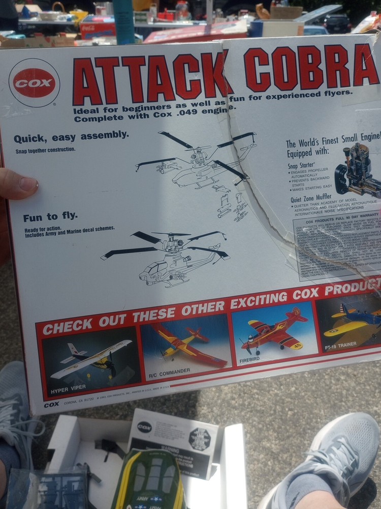 Cox Attack Cobra Free Flight Helicopter .049 Engine