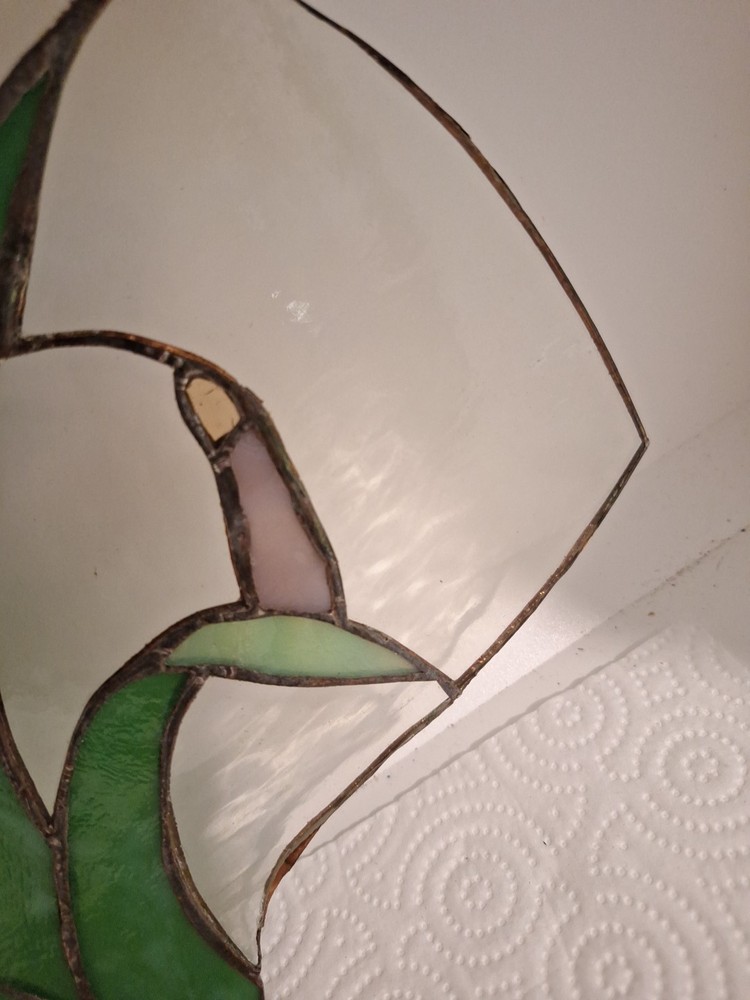 Stain Glass, Flower Iris, Used.