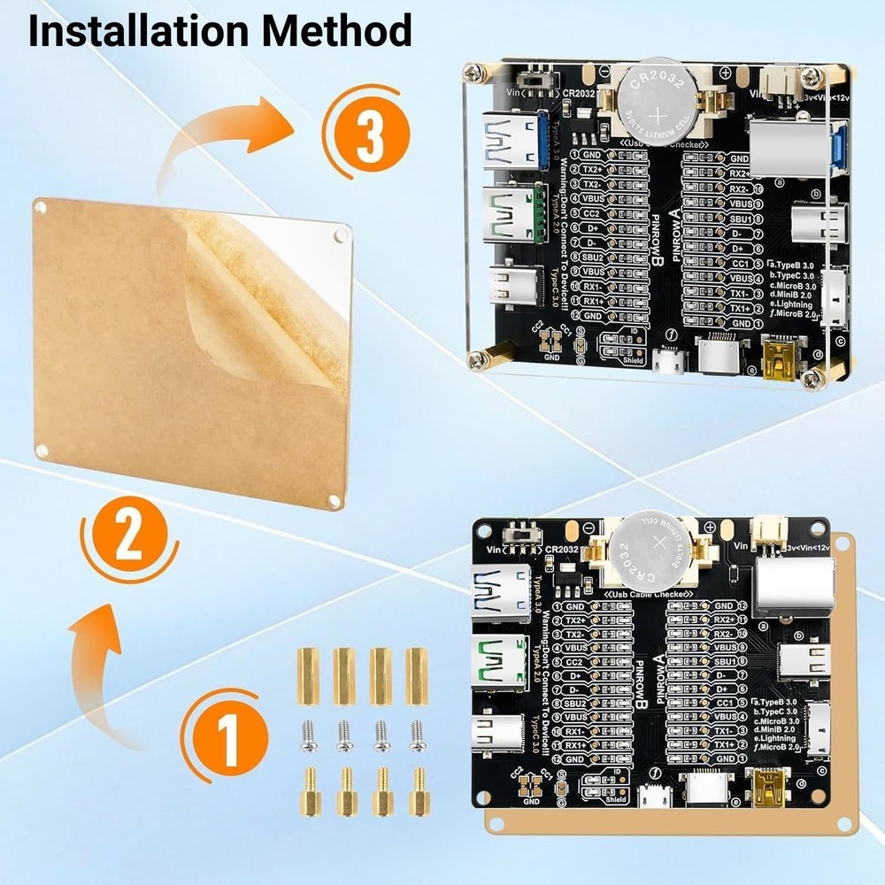 6 in 1 USB Cable Tester Board Charging & Data Cable OTG Checker for Type C Micro