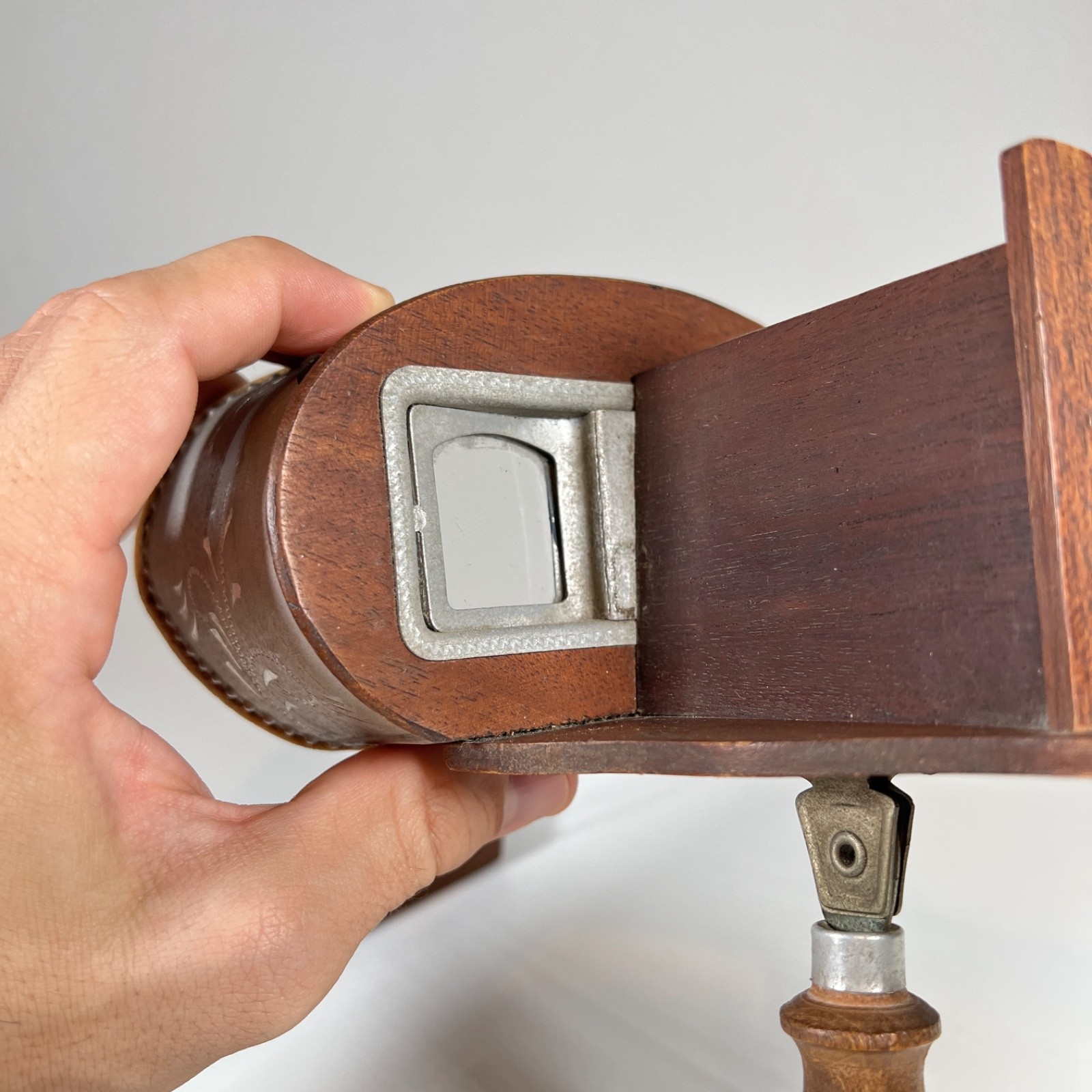 Antique Monarch Stereoscope Viewer Dr Wells Meyrowitz – Card Holder Missing Nail