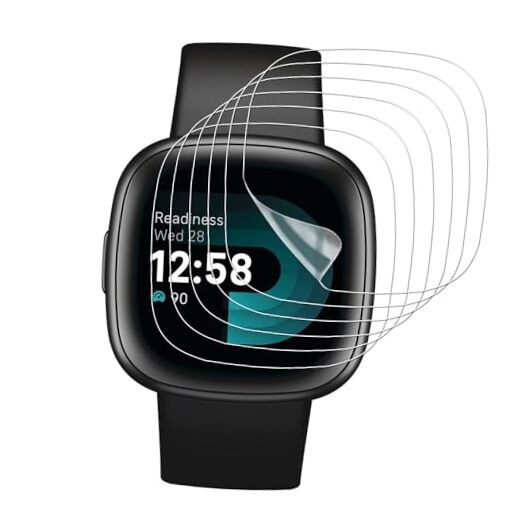 (6 Pack) TPU Film Screen Protector For Fitbit Versa 4 / Versa 3 / Sense 2 /