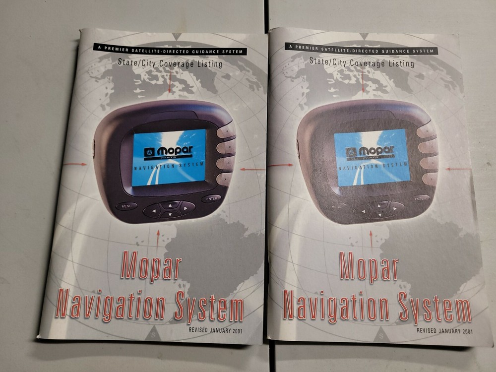 2001 Mopar Navigation System State / City Coverage Listing Guide
