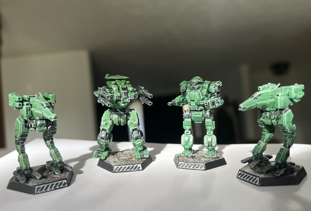 BattleTech Inner Sphere Lance 4 Mechs - 3d Printed/Painted/Tabletop Ready