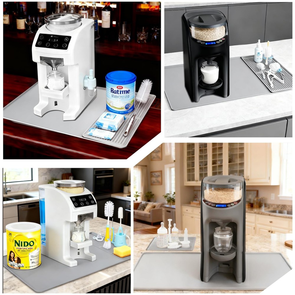 Bottle Maker Formula Machine Mat,With Draining Mat,Compatible with Baby Brezz...