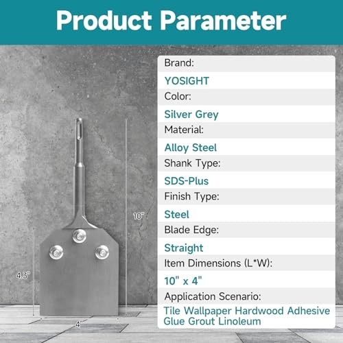 4" SDS-Plus Floor Scraper Chisel - Alloy Steel Bit for Tile & Thin-set Removal