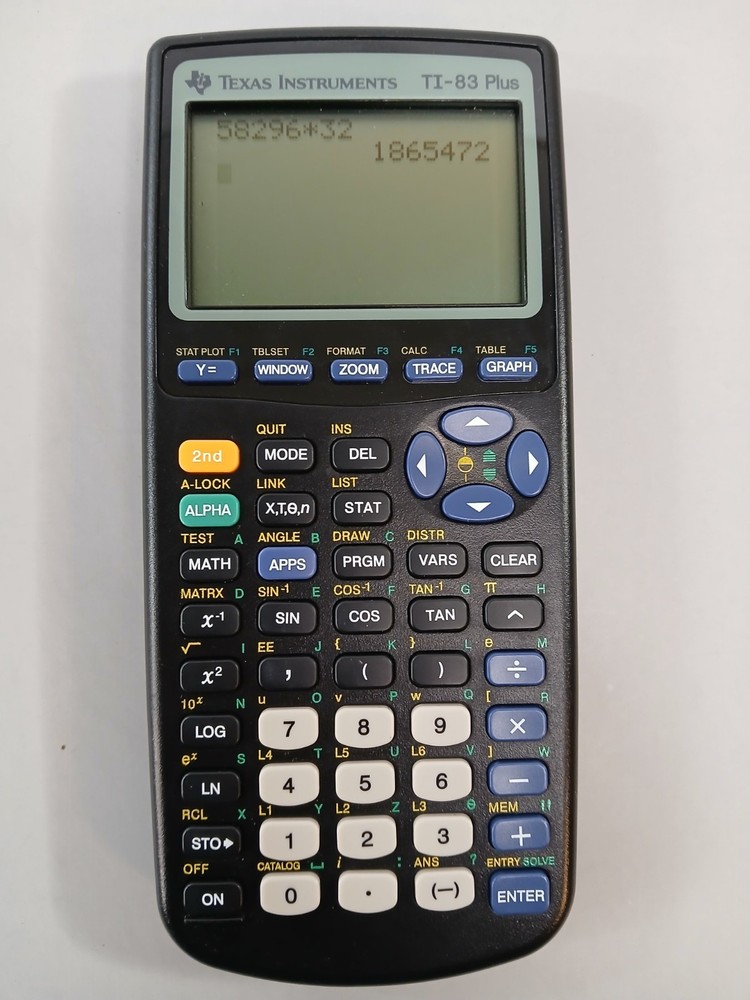 Texas Instruments TI-83 Plus Graphing Calculator With Cover Working