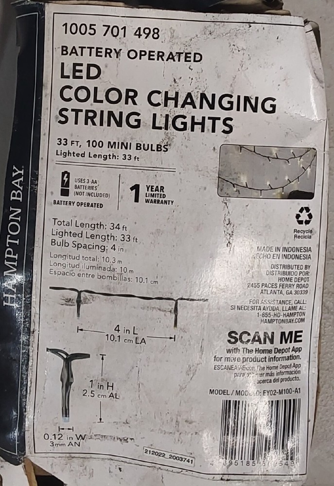 Hampton Bay LED Color Changing String Lights