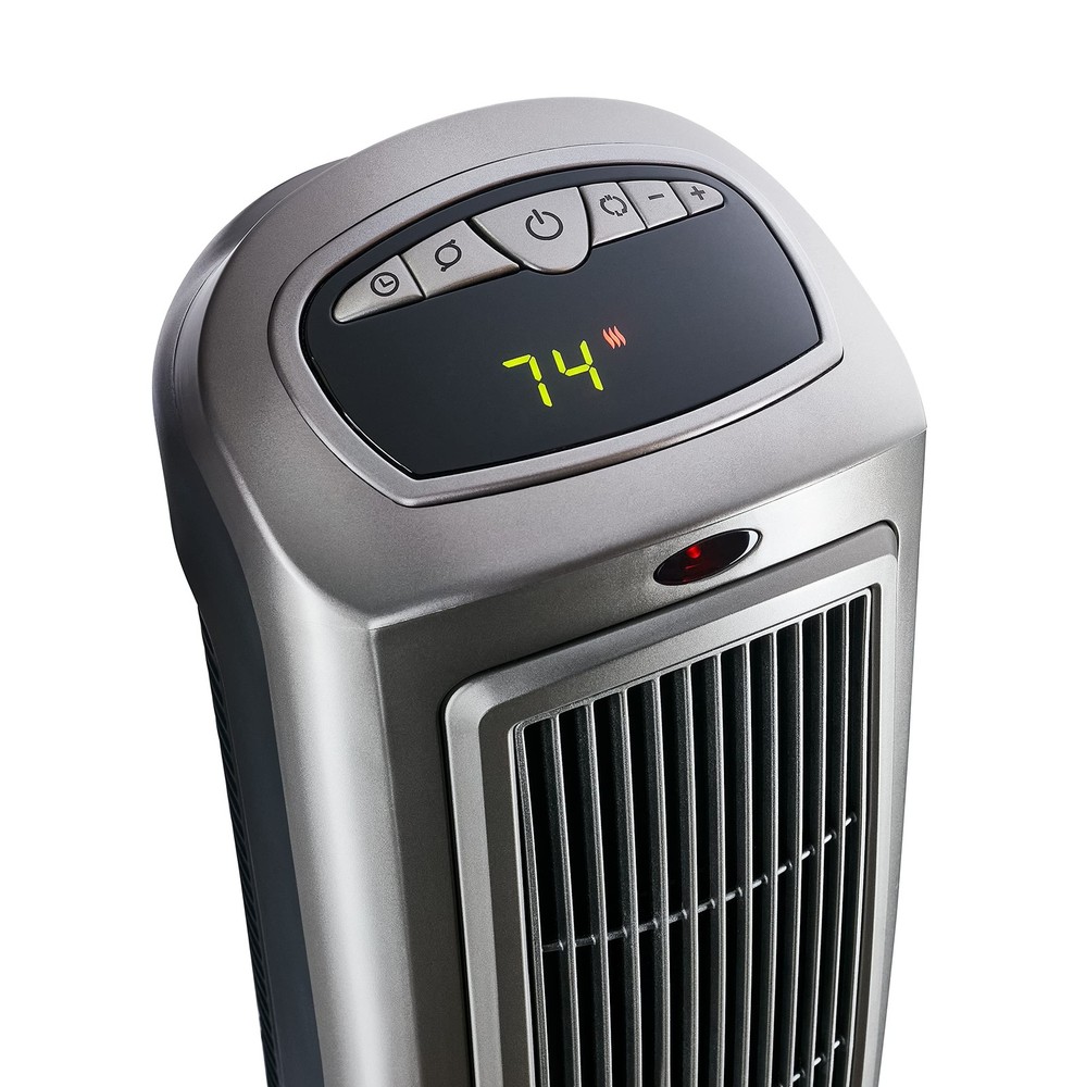 Oscillating Digital Ceramic Tower Heater, 1500W, Thermostat, Timer, Remote, 23"