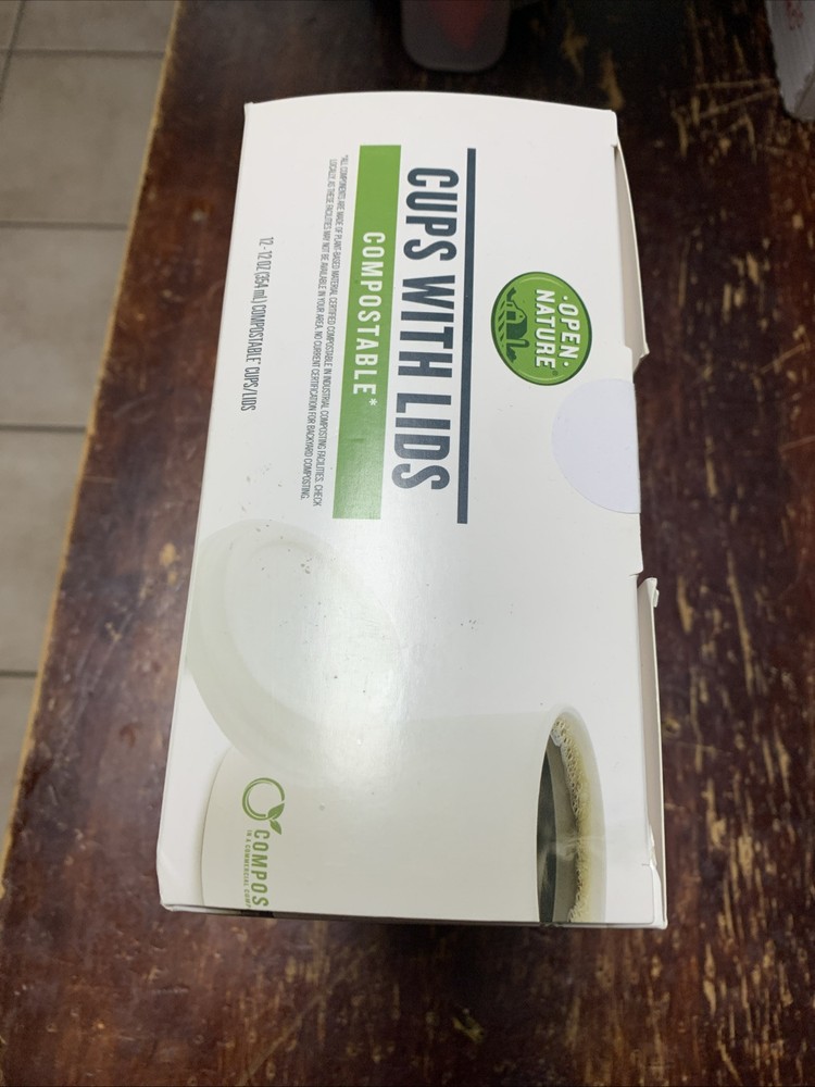 New Sealed Open Nature Cups with Lids Compostable