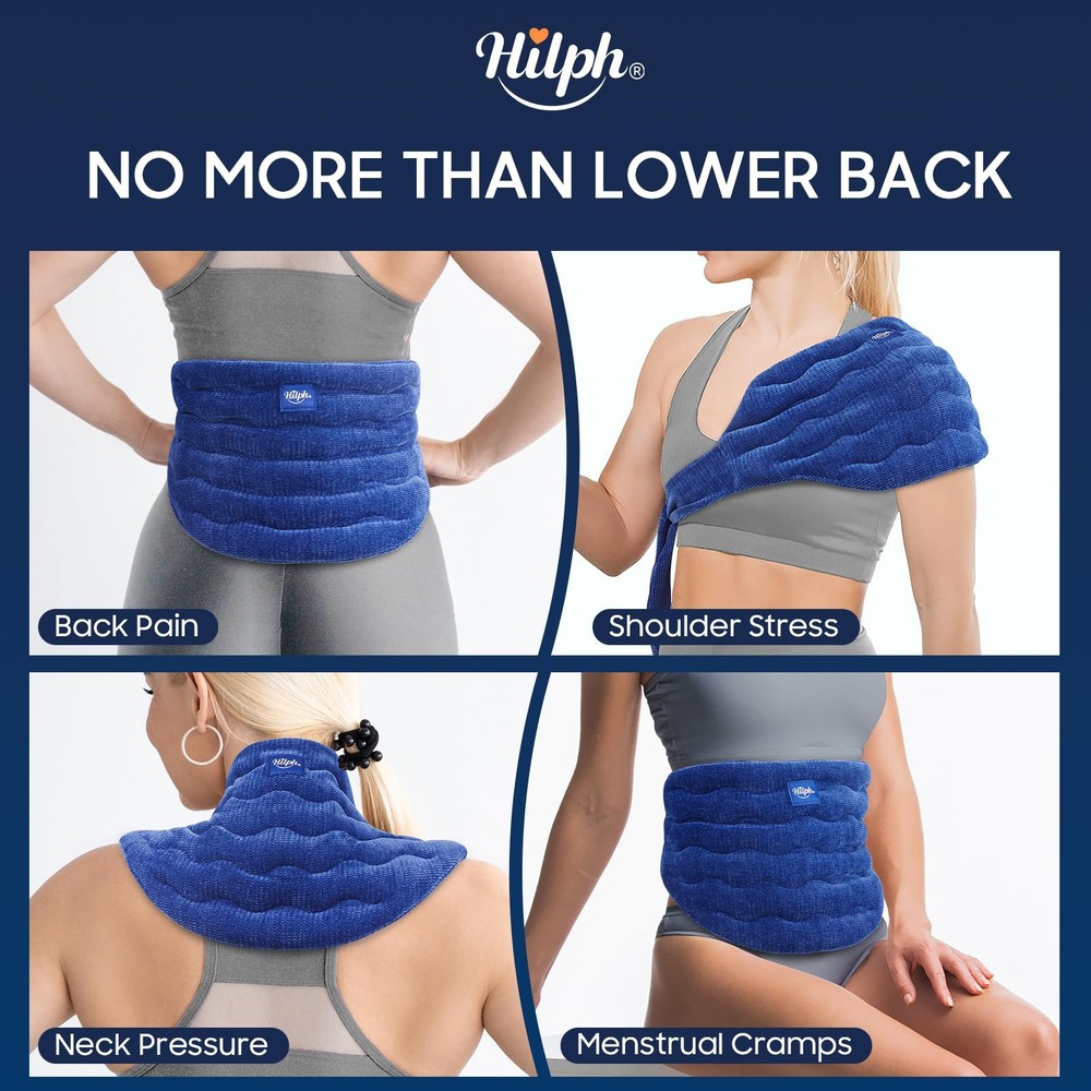 Hilph Heating Pad for Back Microwavable, Extra Large Large, Blue