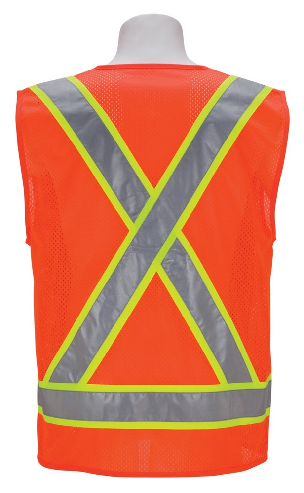 3A SAFETY CLASS 2  MESH SAFETY VEST-X PATTERN - ORANGE-XLARGE