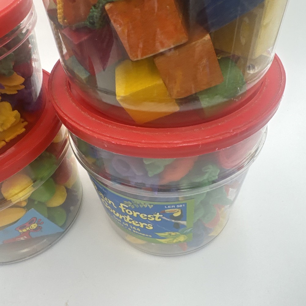 Lot Of 3 Learning Resources Counters Sorting Rain Forest Fruit Backyard Bugs