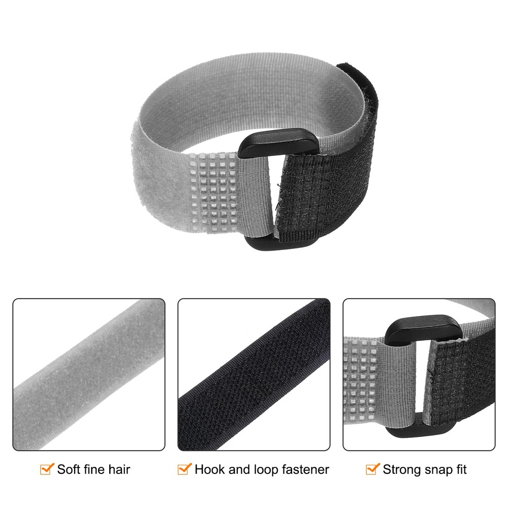 10 Pcs Battery Tie Down Straps, 0.8" x 8" Grey Nylon Hold Down Hook Loop Strap