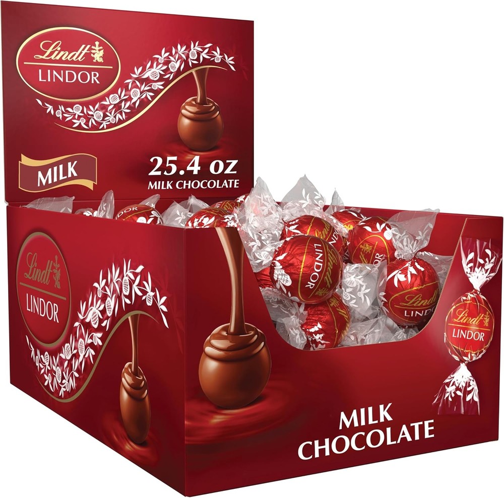 LINDOR Milk Chocolate Candy Truffles Bulk Box, Smooth Center