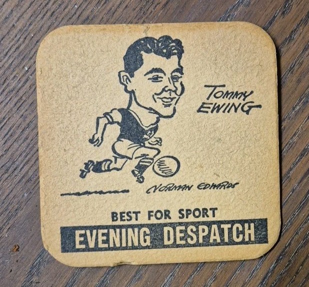 Evening Despatch Beer Mat.  Tommy Ewing. 1962
