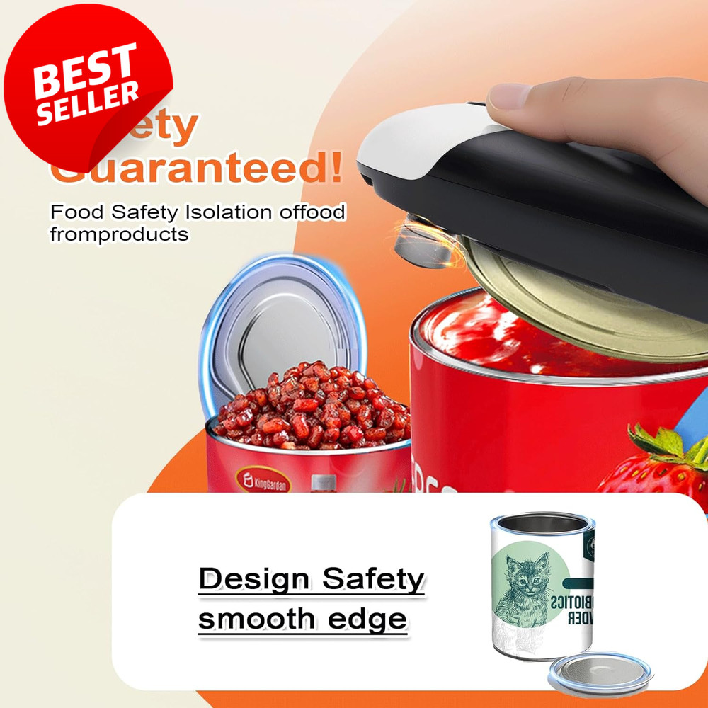 Electric Can Opener One Touch USB-C Rechargeable Automatic Kitchen Tool - US