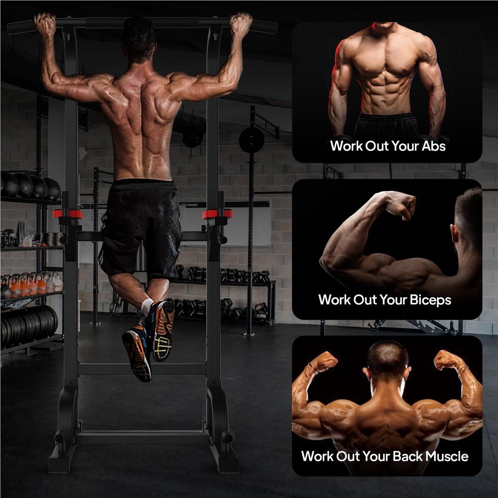Power Tower MultiFunction Strength Training Dip Station Pull Up Bar Gym Workout