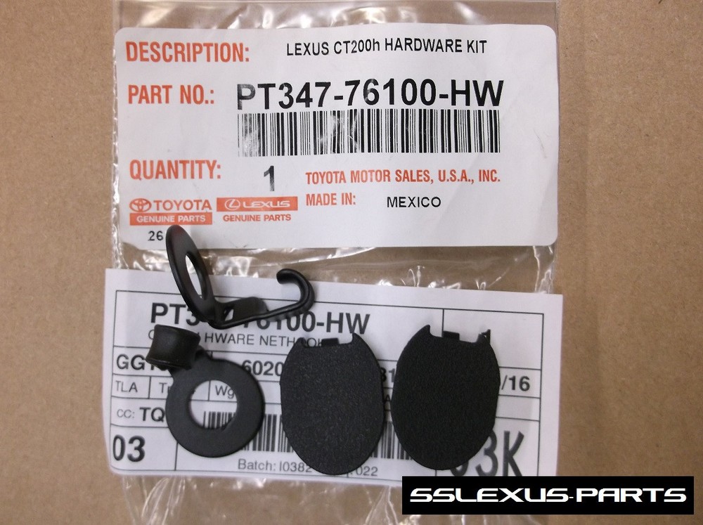Lexus CT200H (2011-2017) Genuine OEM Cargo Net UPPER HARDWARE INSTALL KIT - Hook