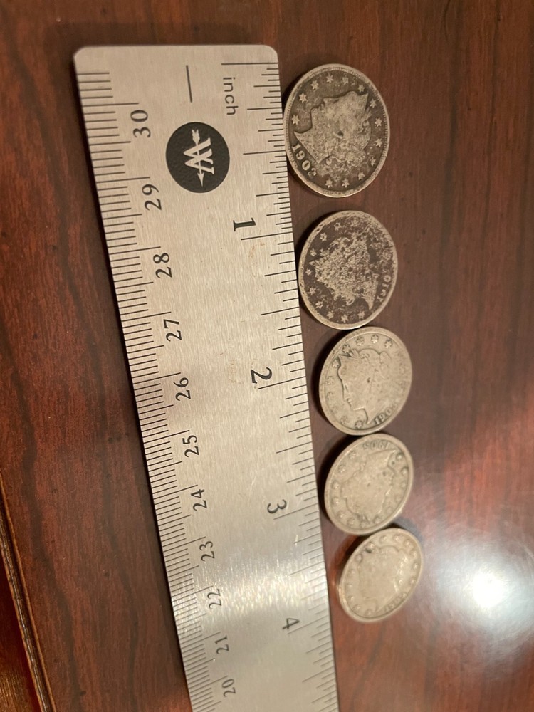 US 1902-10 5¢ 5pcs