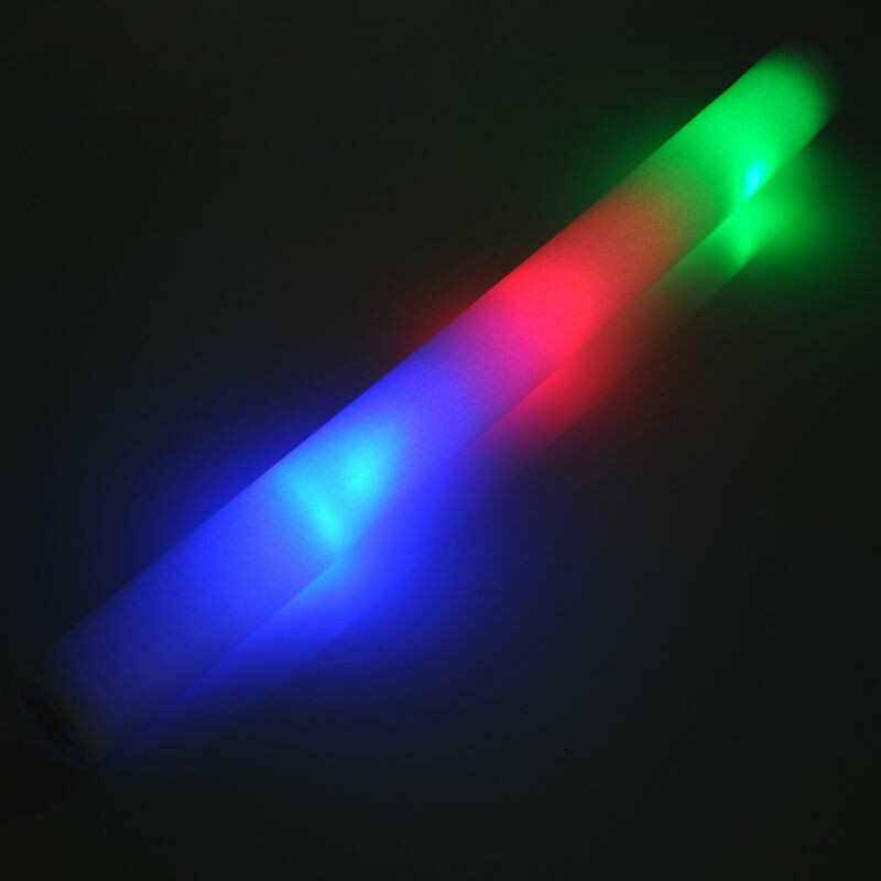 18'' Light Up Foam Sticks LED Wand Rally Batons DJ Flashing Glow Stick Party USA
