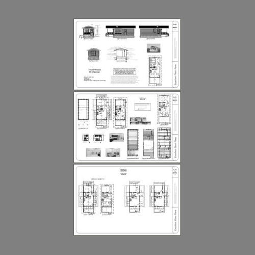 14x28 Tiny House -- 391 sq ft -- PDF FloorPlan -- Model 3