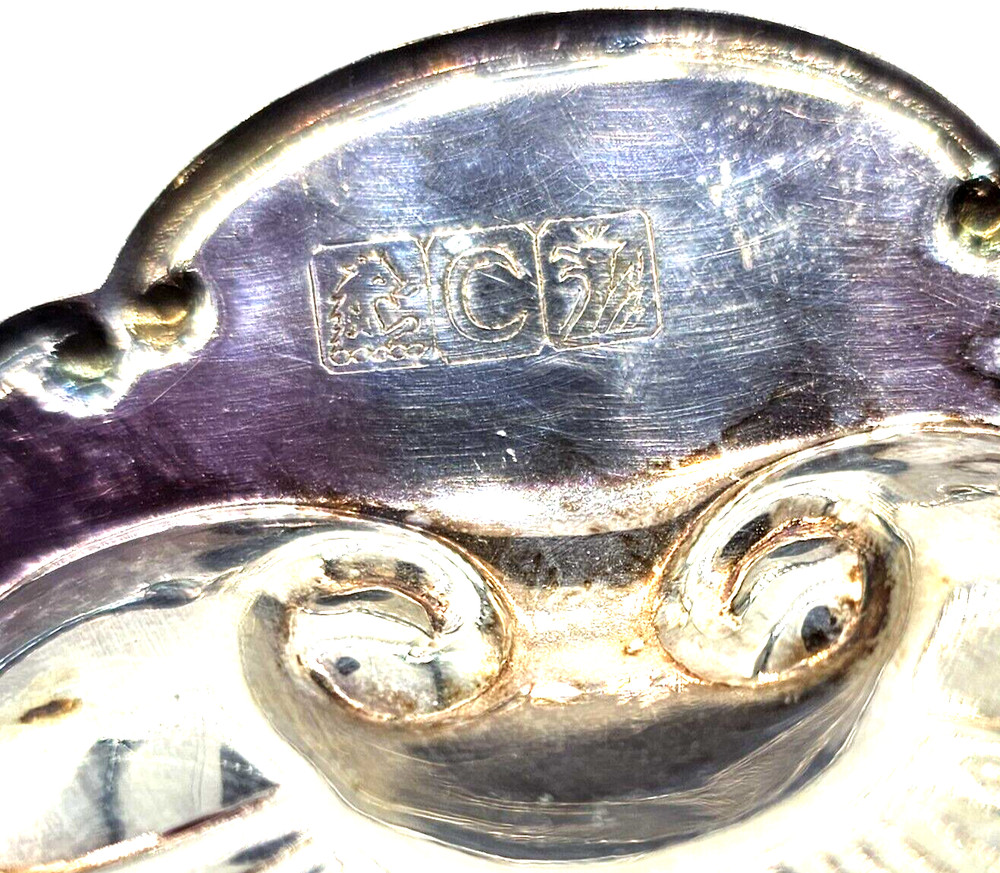 2 Crescent Silverware Co. Scalloped Trinket Sauce Dishes Silver Plated 3" x 3.5"