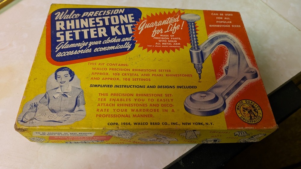 1954 Walco Precision Rhinestone Setter - Craft Tool with Instructions Used