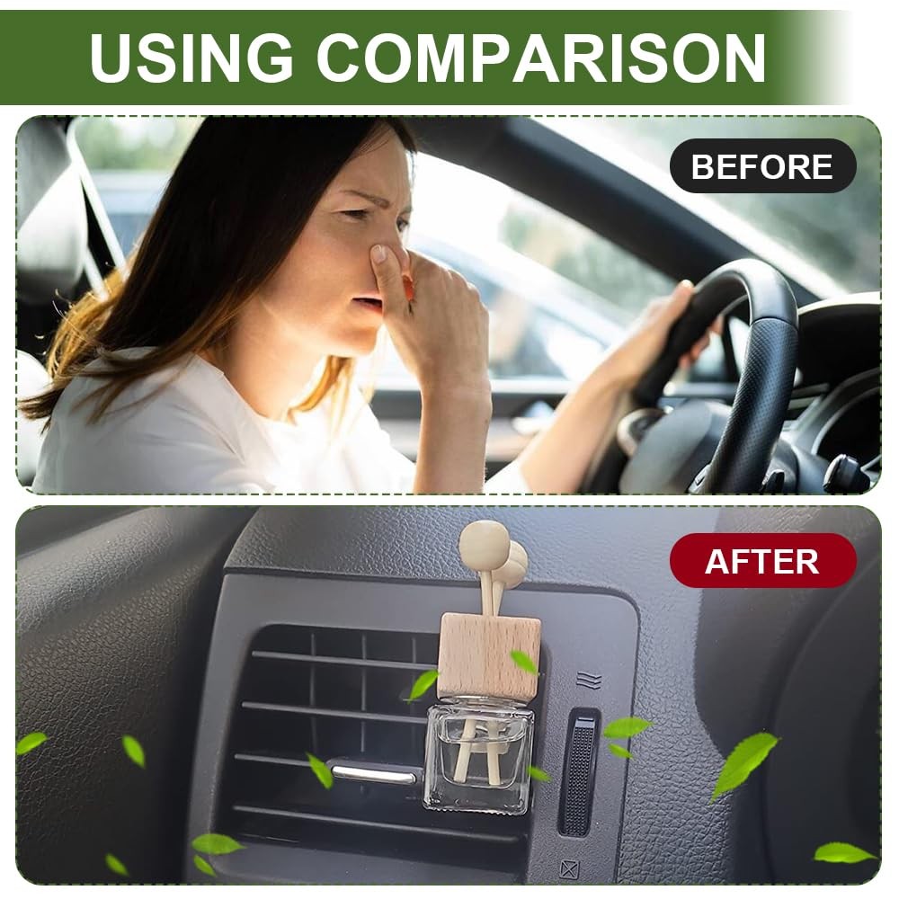 Rebvugr 2PCS Car Diffuser Air Freshener Bottle, Diffusers for Transparent