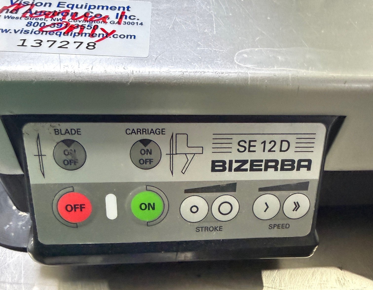 BIZERBA SE12D US AUTOMATIC MANUAL GRAVITY DELI MEAT SLICER *MANUAL ONLY*