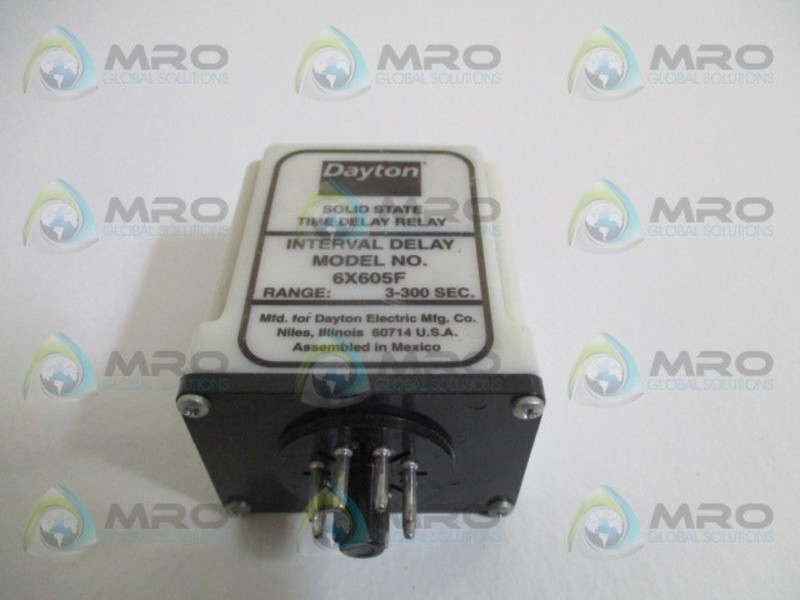DAYTON 6X605F SOLID STATE TIME DELAY RELAY 3-300 SEC. NSNP