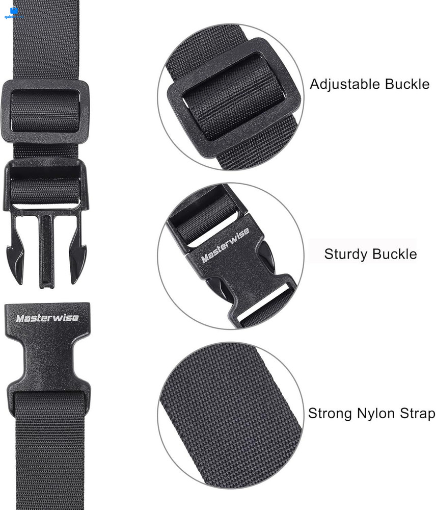 Buckle Straps with Clips, Adjustable Nylon 6’x1", Black