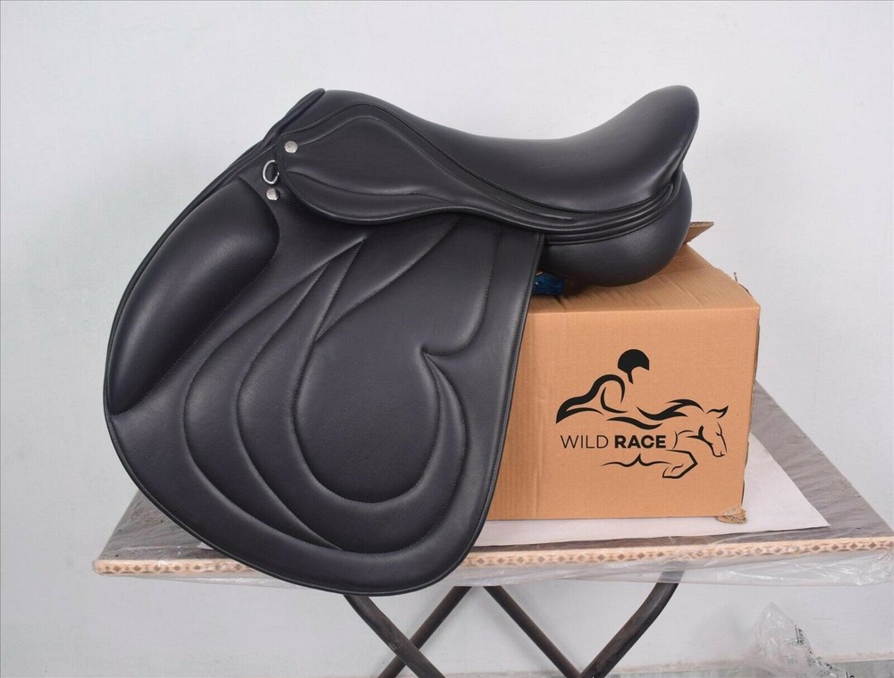 Leather Jumping/Close contact, Double Flap Changeable Gullets Saddle