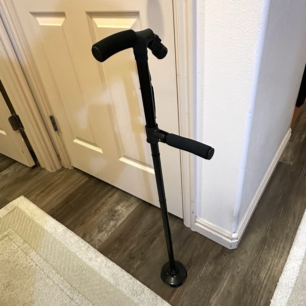Folding Walking Cane LED Light Adjustable To Five Heights Lightweight Portable