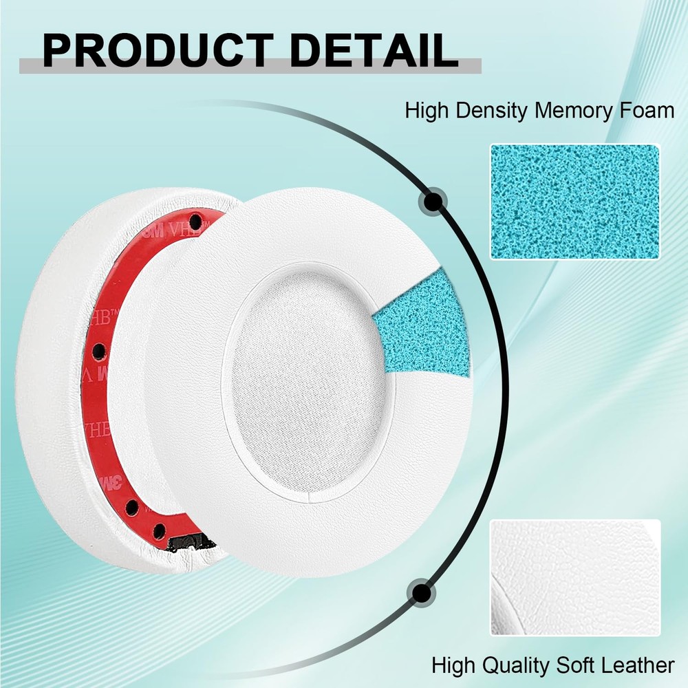 Replacement Ear Pads for Beats Studio 2 & 3 Wired & Wireless White