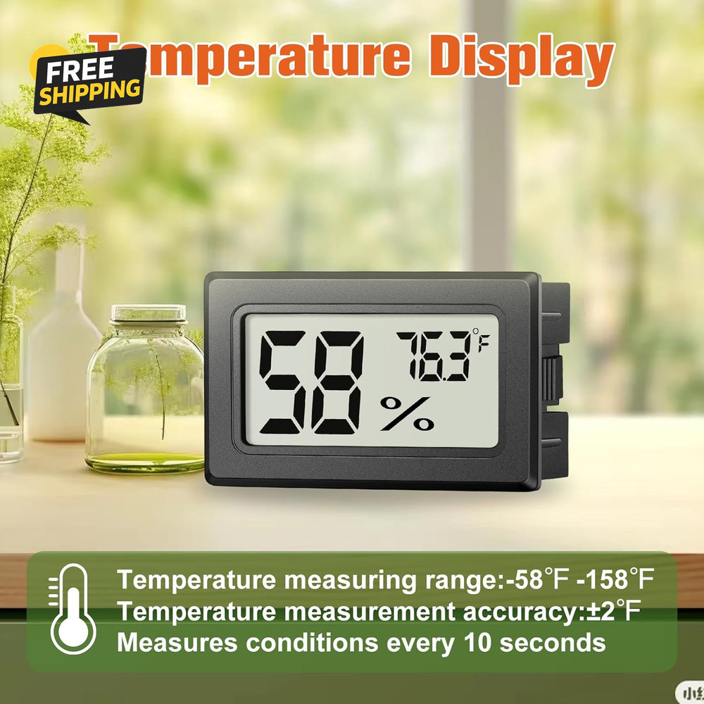 6 Pack Mini Hygrometer Indoor Humidity Meter, Small Digital Thermometer Humidity