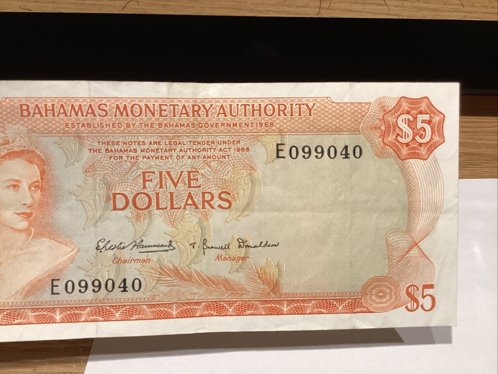 Bahamas 1968 $5 Pick 29A VF+