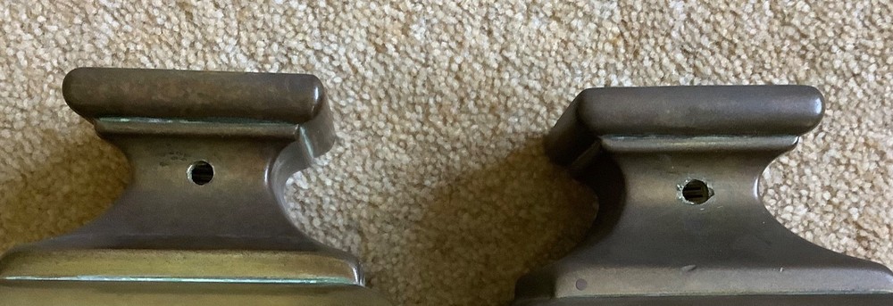 Pair Antique Brass Newel Posts Finials