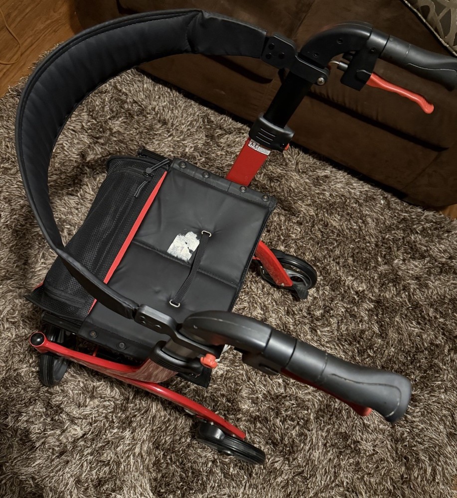 Drive, Nitro Euro Style Rollator Rolling Walker, Fire Engine Red