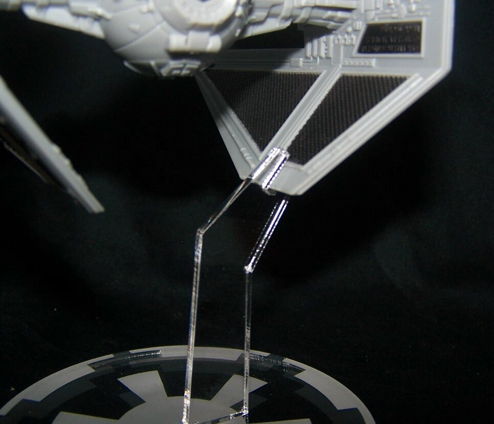 acrylic display stand for the Star Wars Micro Galaxy Tie Interceptor