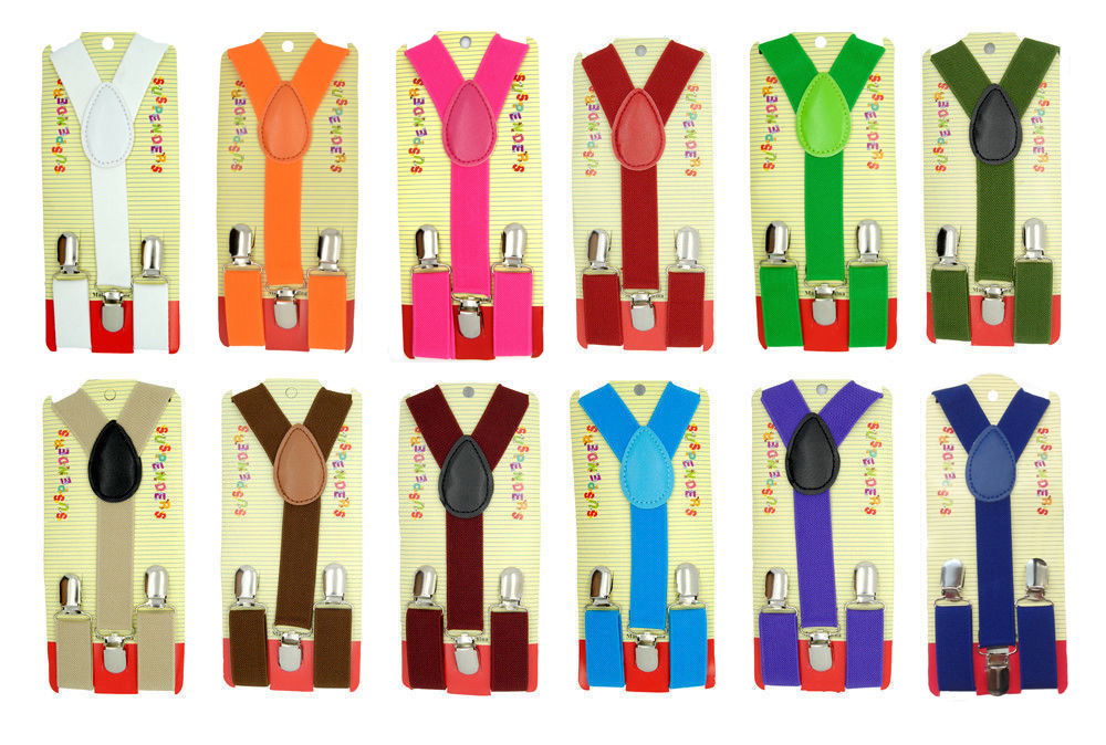 Babies, Boys & Girls Clip-on Suspender Y-Back  Child Elastic Suspenders 12 Color