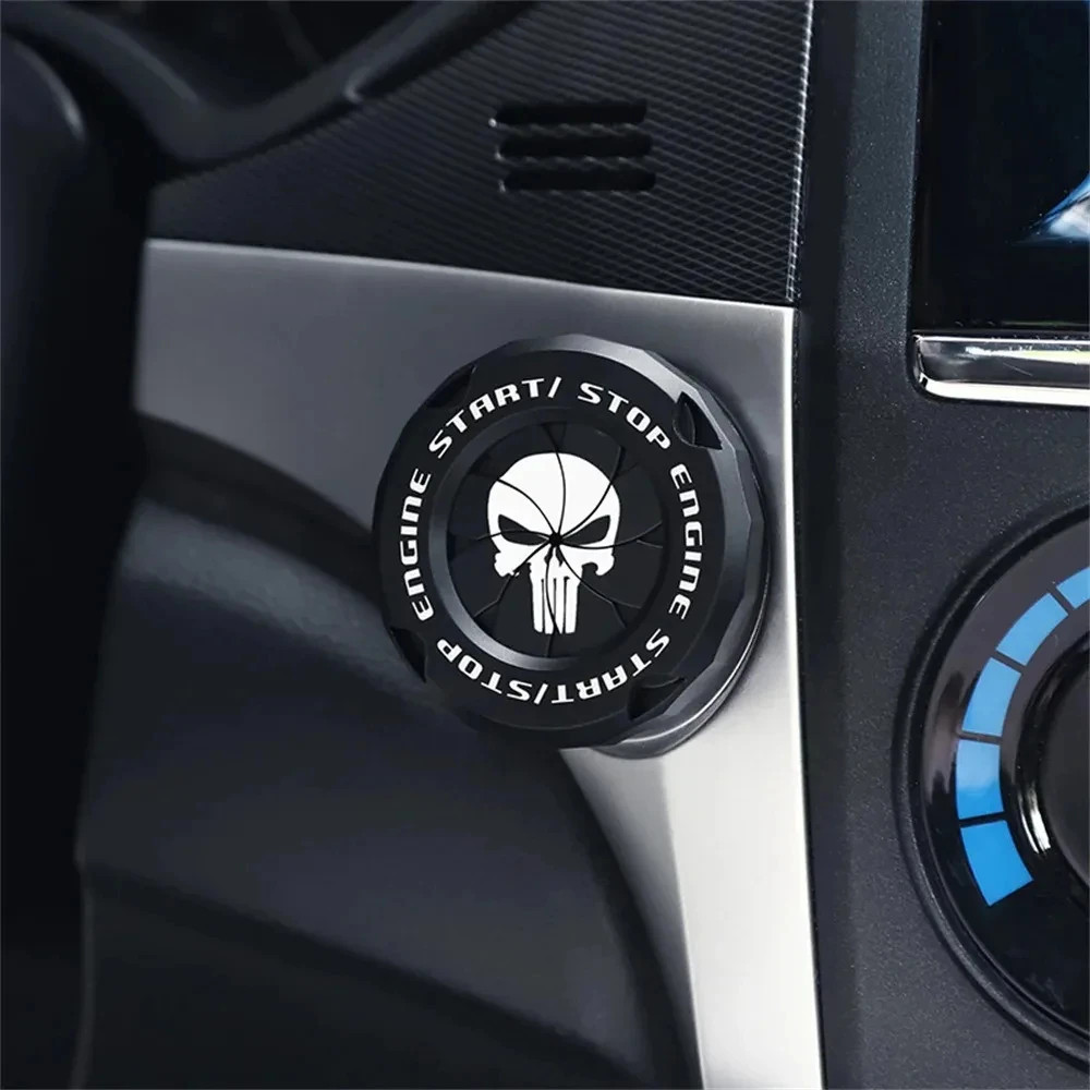 Car Ignition Switch Cover One-touch Start Button Rotating Protective Cap Motorcy