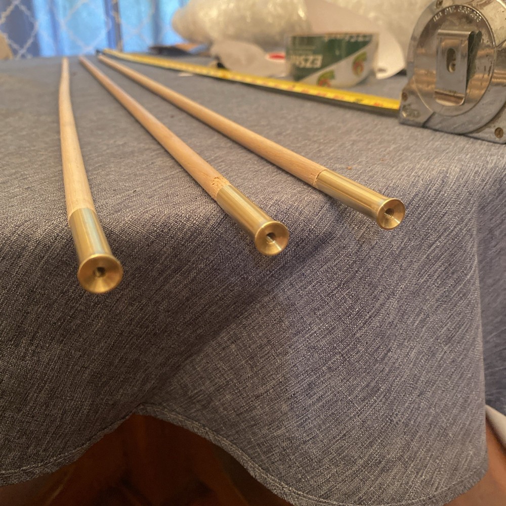 Hickory Muzzleloader Ramrod 36” L X 3/8 Diameter with Brass Ends.