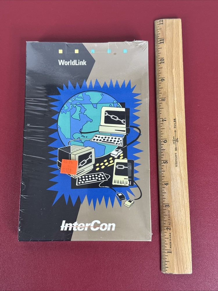 vintage New Sealed,  InterCon WorldLink For Macintosh Plus or PC DOS Software