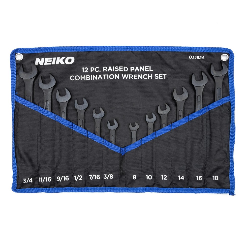 03582A Combination Wrench Set, 12 Pc Raised Panel Combo Wrenches Set, Metric ...