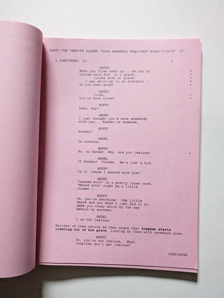 Buffy The Vampire Slayer Original Script - "Some Assembly Required" S02E02