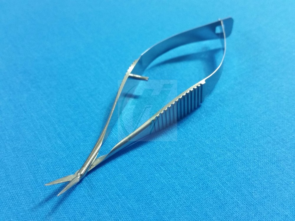 SURGICAL GRADE AUTOCLAVABLE VANNAS MICRO SMALL BLADE SCISSORS ANGLED FORWARD 3"