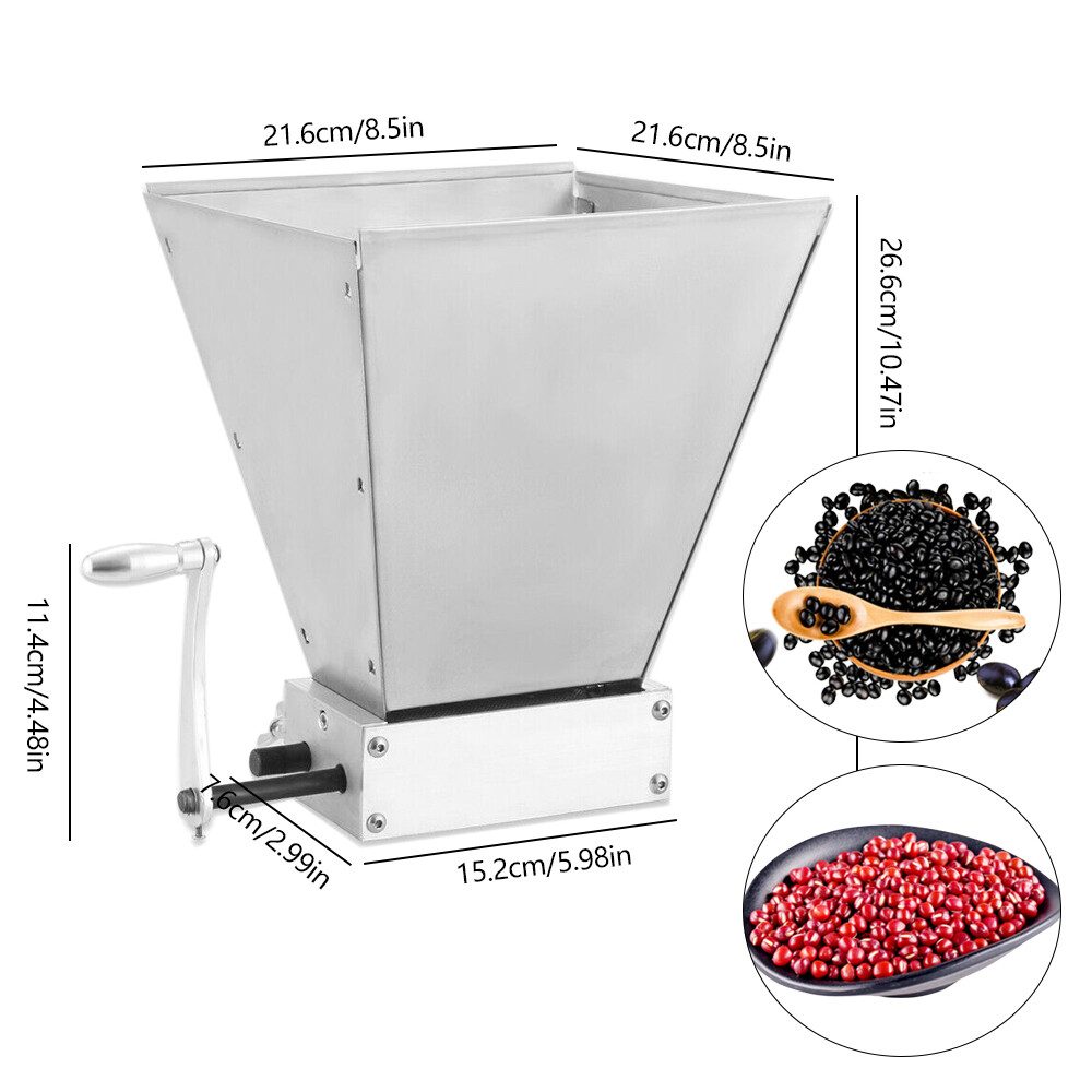 4L Manual Roller Grain Mill Adjustable Low Speed Drill Corn Crusher Machine