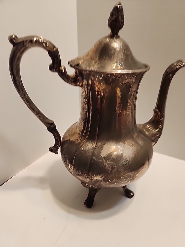 Vintage Sheridan Coffee Tea Pot Silver Plate on Brass Silverplated Teapot READ