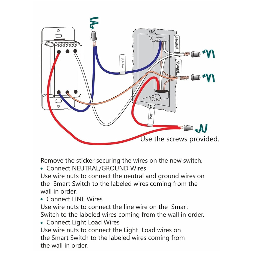 Light Switch, 2.4G&5G Dimmer Switch, Single Pole Smart Switch Compatible with Al