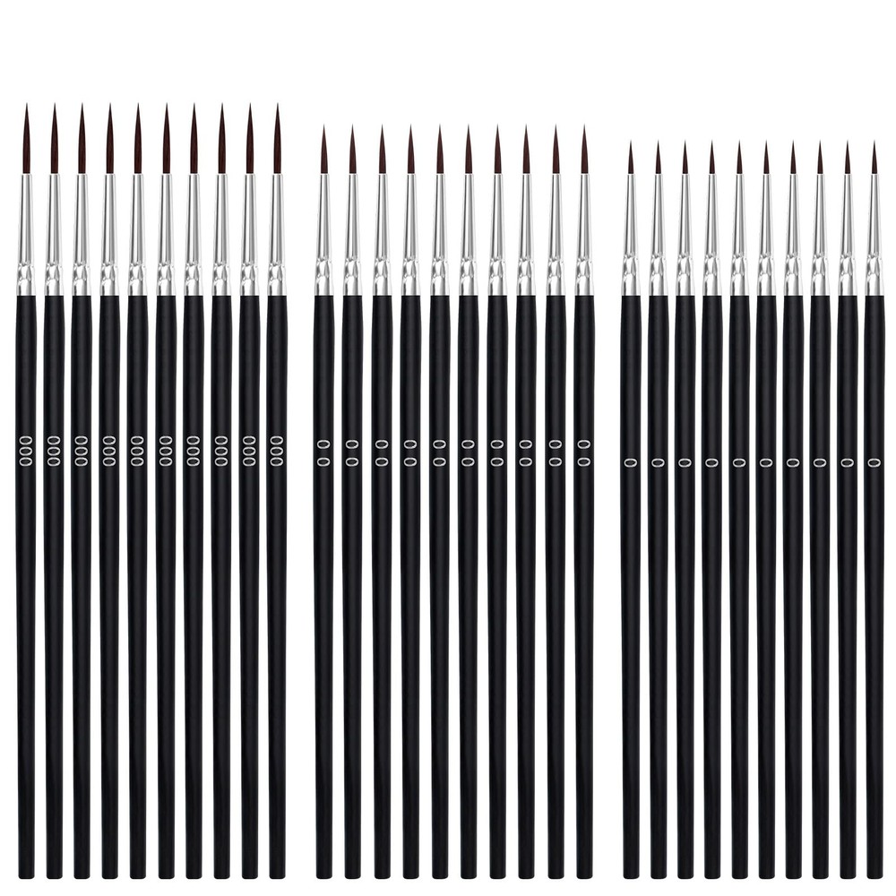 30 Pcs Tiny Detail Paint Brushes Set, Micro Small Paint Brush with 3 Sizes, Mini